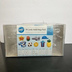 Wilton 10 Piece Candy Lollipop Mold Mega Pack 10 Different Themes NEW